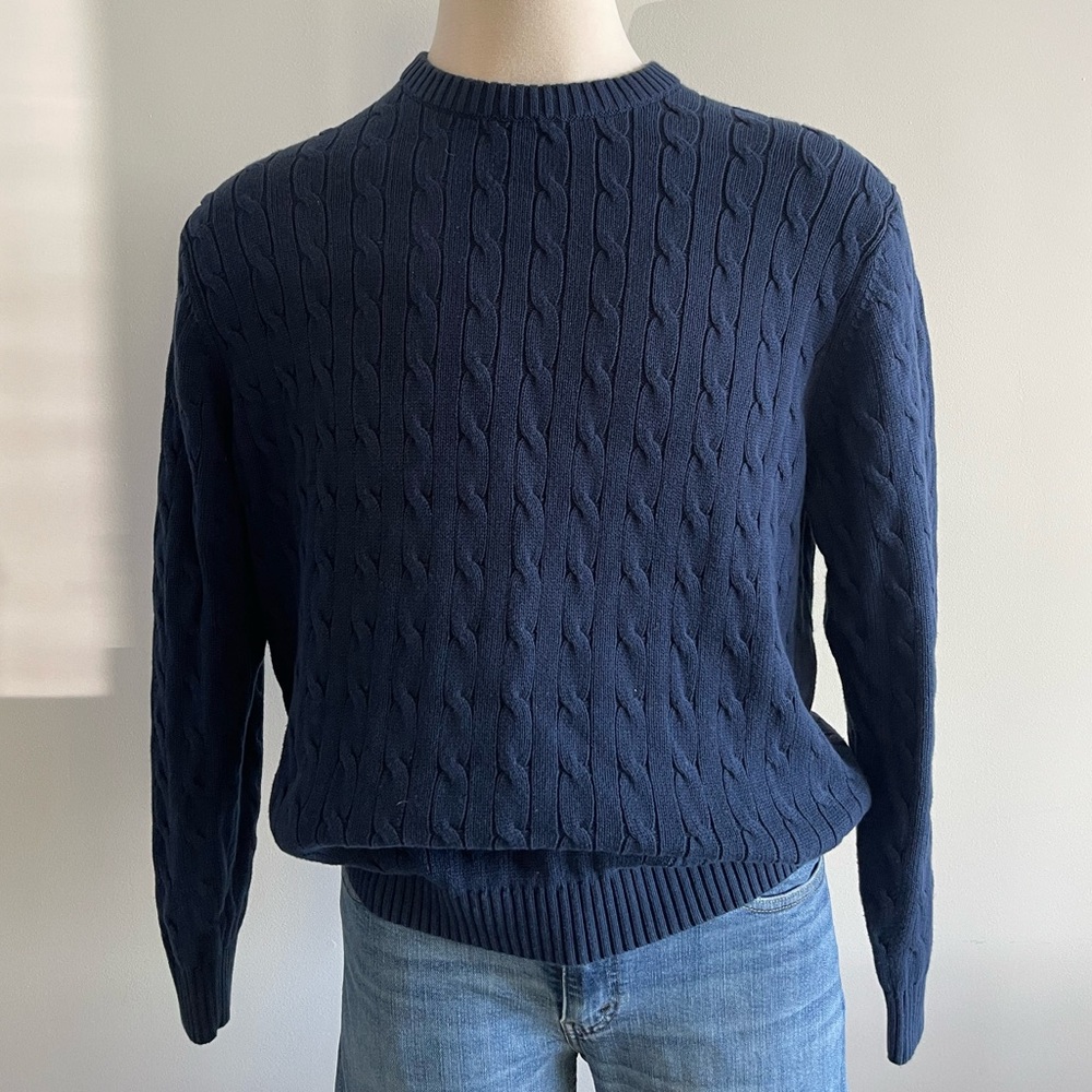 Jos. A. Bank Men’s Cableknit Fisherman Sweater - Size XL - Dark Navy